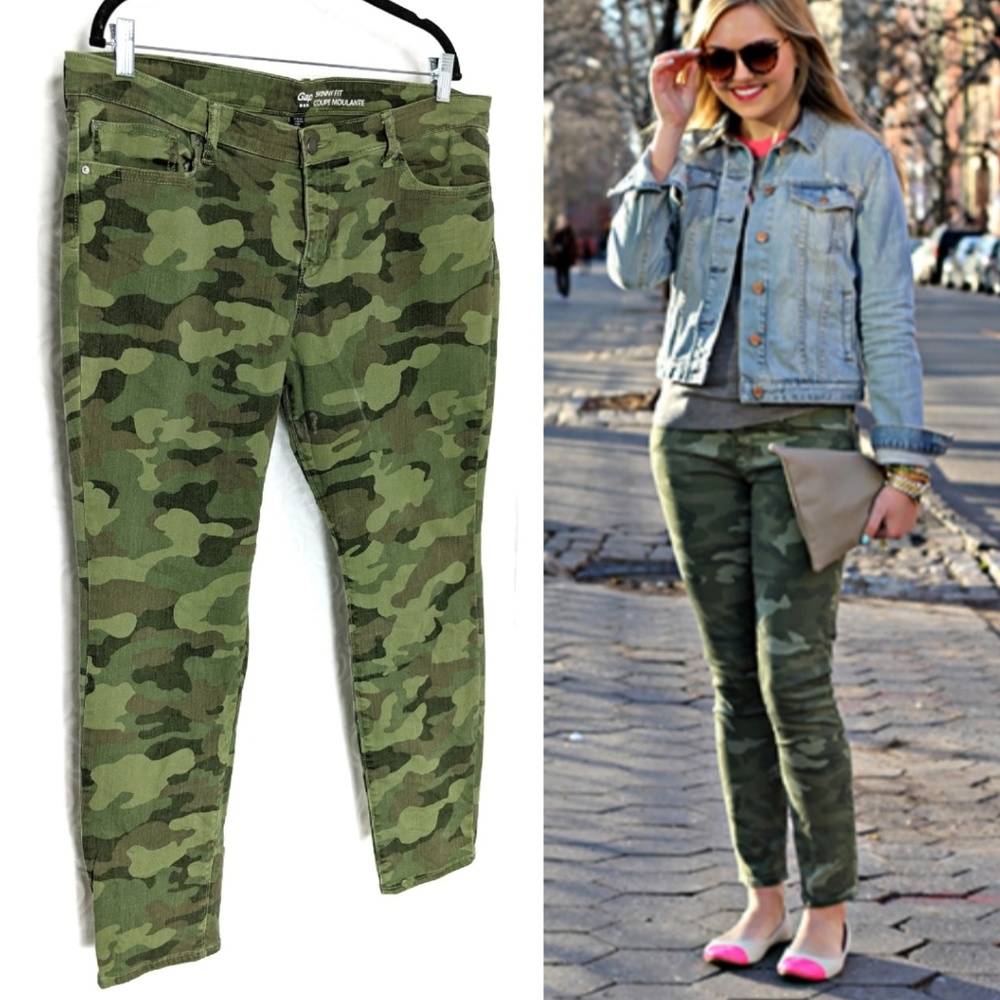 GAP Skinny Fit Camoflage Jeans Sz 16